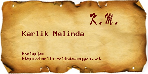Karlik Melinda névjegykártya