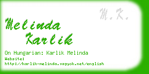 melinda karlik business card